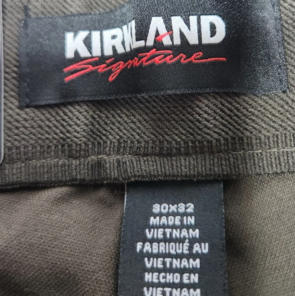 Kirkland Signature Mens Brown/Green Stretch Tech Pants - 30 X 32
